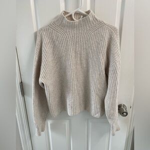Old Navy So Soft Mock Neck in Light Stone | Mockneck Ribbed Sweater | Medium